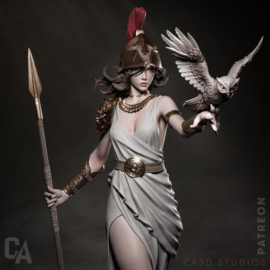 Athena 3D Printed Statue - Unpainted and Unassembled 4th, 9th and 12th Scale