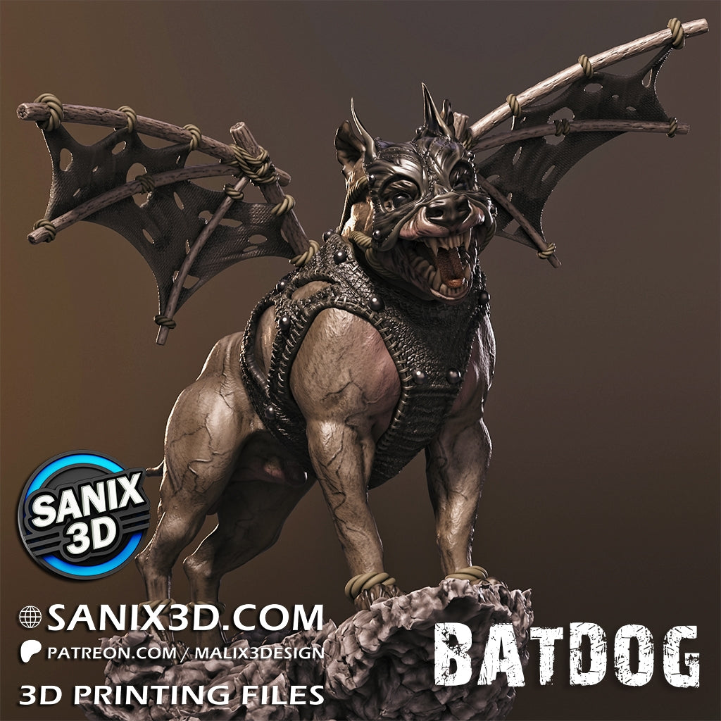 Bat Dog 3D Printed Kit - Unpainted and Unassembled