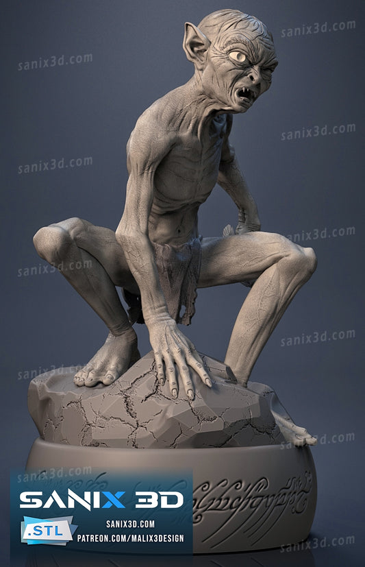 Gollum Sculpture 1:6 scale 3D Printed Model Kit