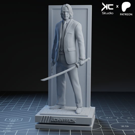John Wick - 3D Print Model Kit - 1:10 or 1:6 Scale - Fan Art