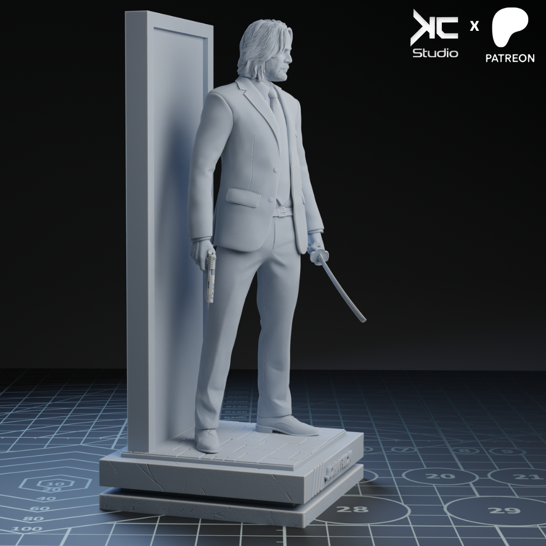 John Wick - 3D Print Model Kit - 1:10 or 1:6 Scale - Fan Art