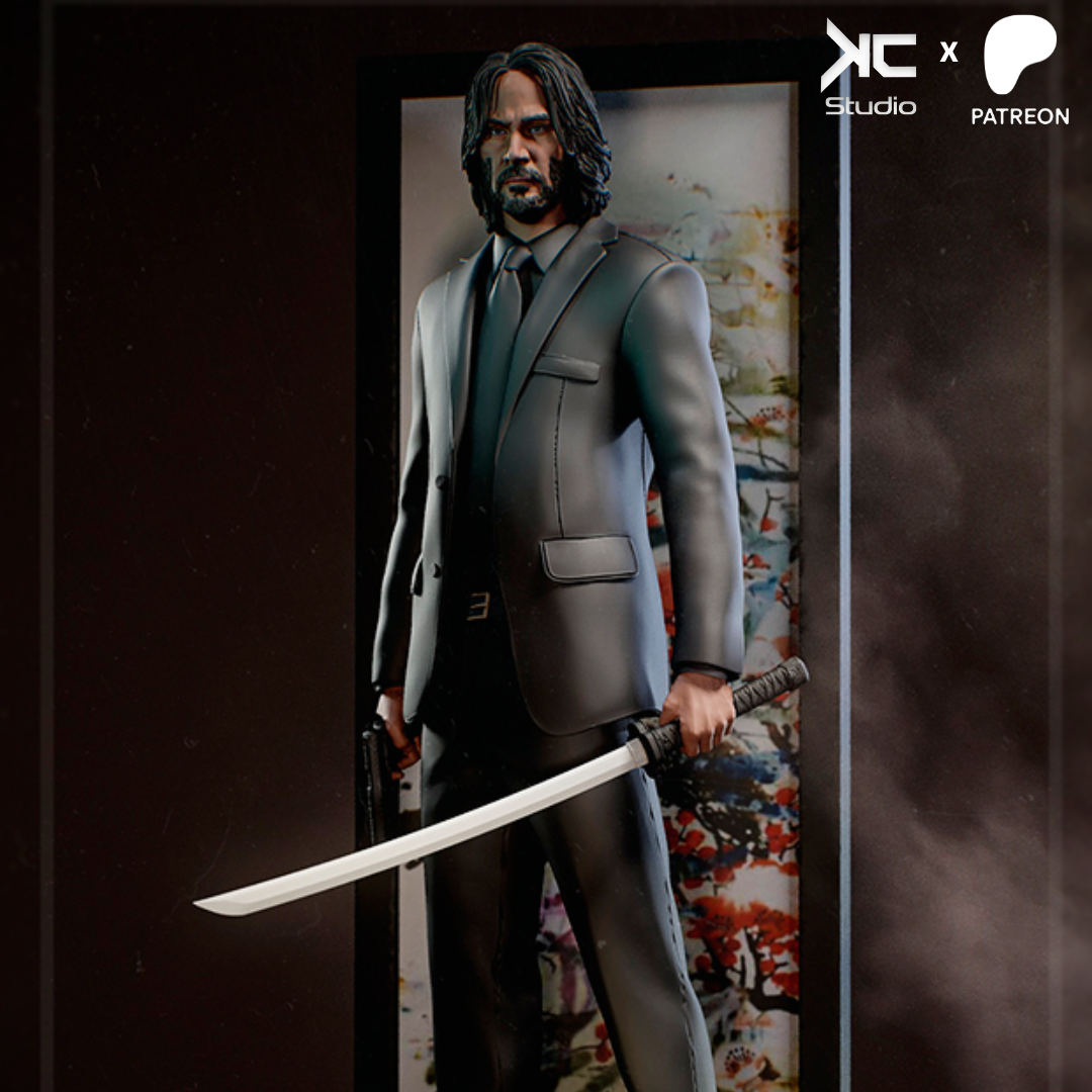 John Wick - 3D Print Model Kit - 1:10 or 1:6 Scale - Fan Art