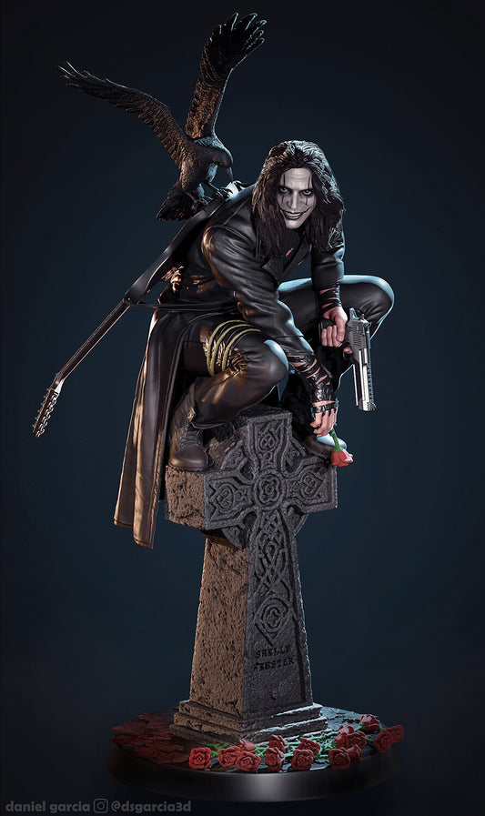 The Crow 3D Printed Statue- Unpainted and Unassembled