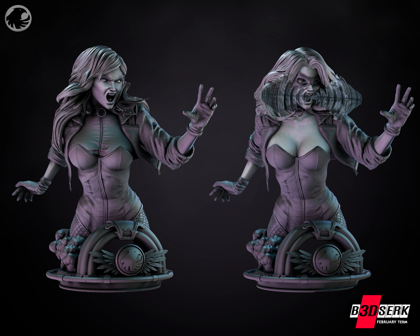 Black Canary (DC) Bust - 4 or 8 scale (250mm or 125mm) Fan Art - 3D Printed