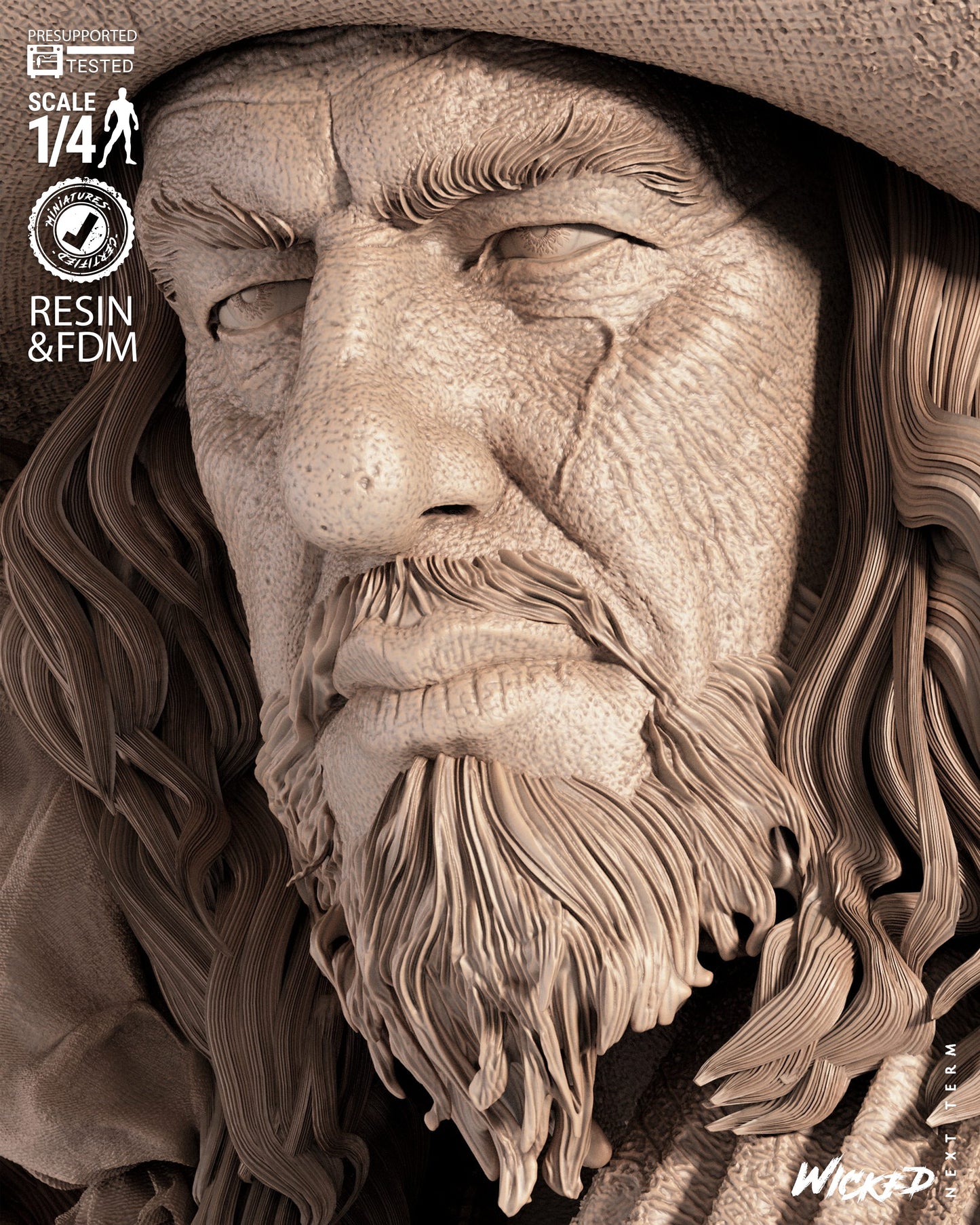 Hector Barbossa (Pirates of Caribbean) - Bust - 3d Printed Model Kit