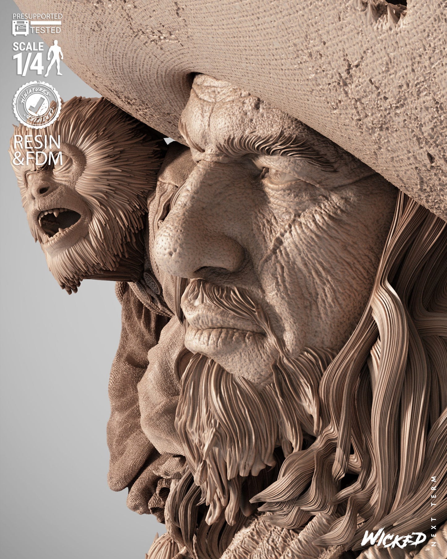 Hector Barbossa (Pirates of Caribbean) - Bust - 3d Printed Model Kit