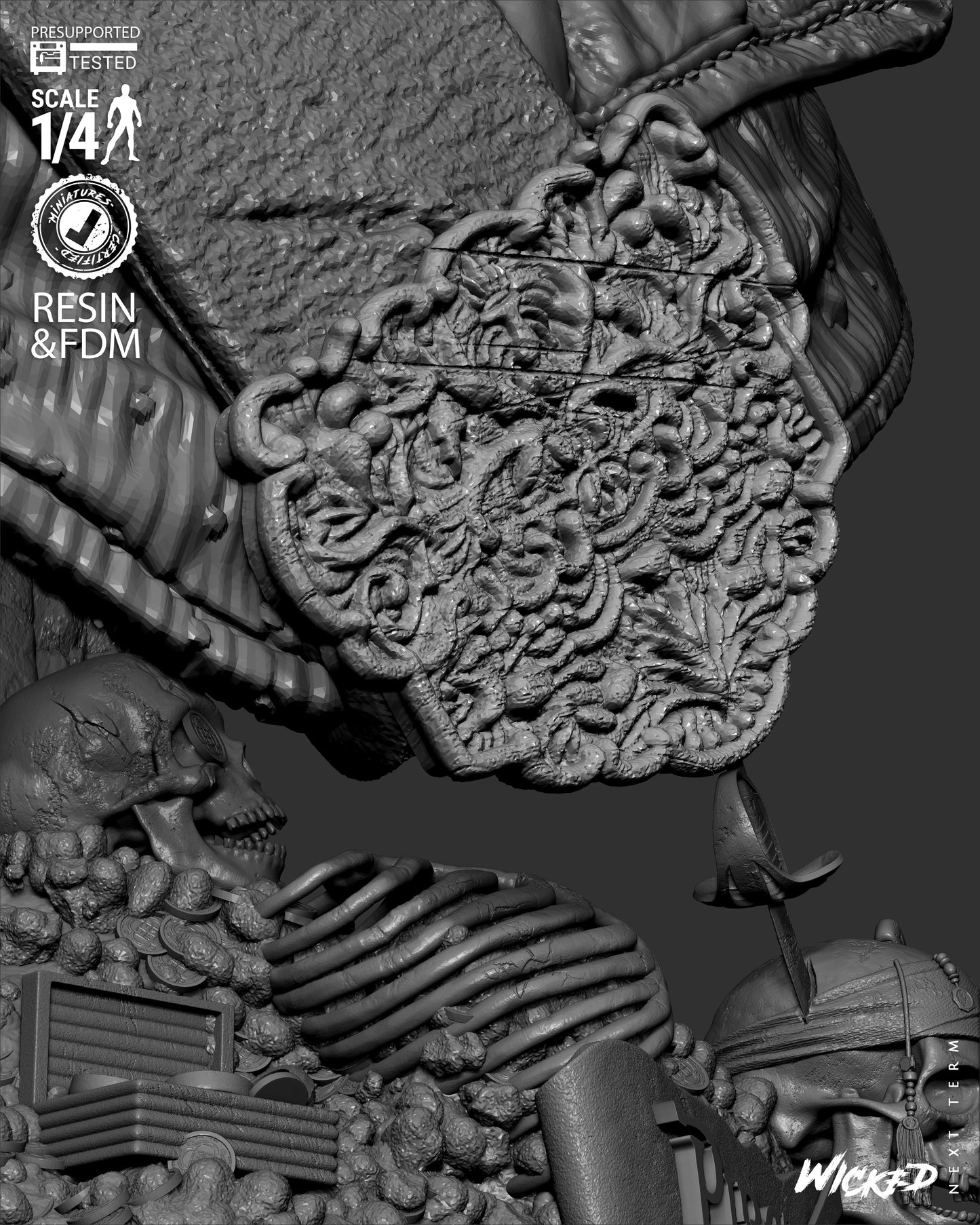 Hector Barbossa (Pirates of Caribbean) - Bust - 3d Printed Model Kit
