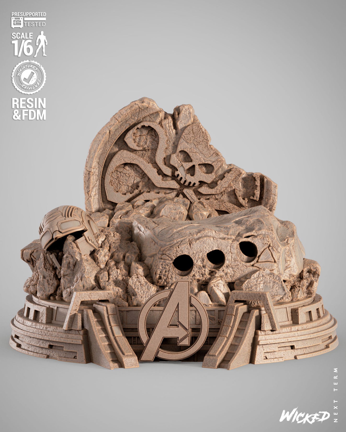 Captain America (Fan Art) Sculpt - 1:6 and 1:12 scale 3d Printed Model Kit