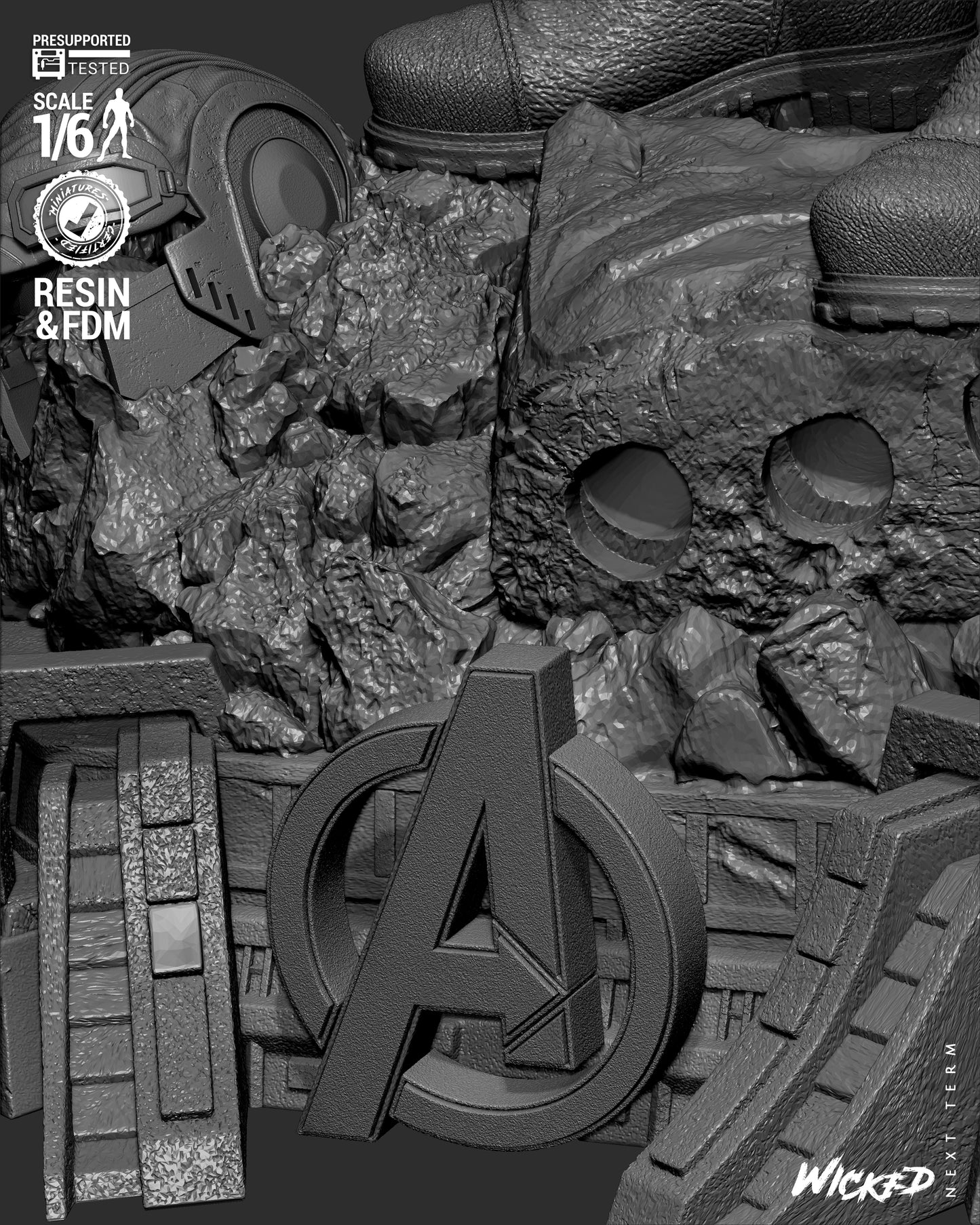 Captain America (Fan Art) Sculpt - 1:6 and 1:12 scale 3d Printed Model Kit