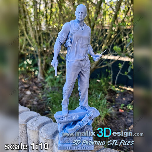 John McClane - Brice Willis Die Hard-3D Printed Statue - 8, 10 & 16th Scale