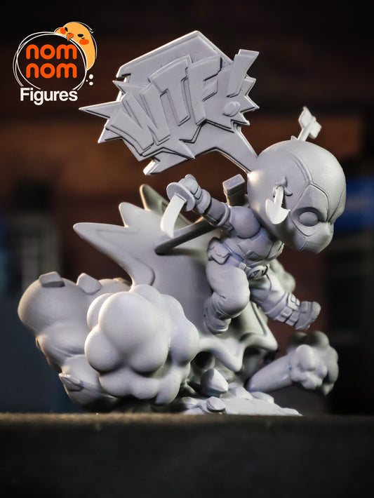 Deadpool (Chibi) - 3D Print - Model Kit - (Nom Nom)