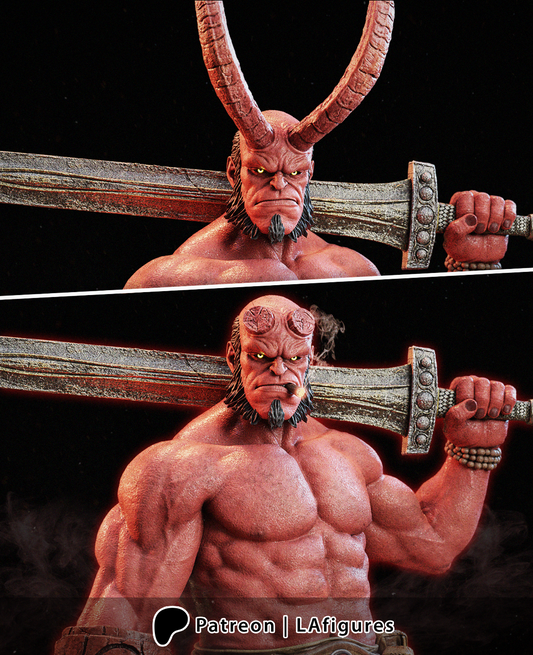 Hellboy (Sculpt) 3D Print Fan Art - 10 Scale - LA Figures