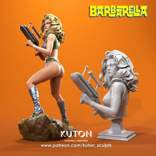 Barbarella 3D Printed model or bust 10th scale - 183mm - Fan Art