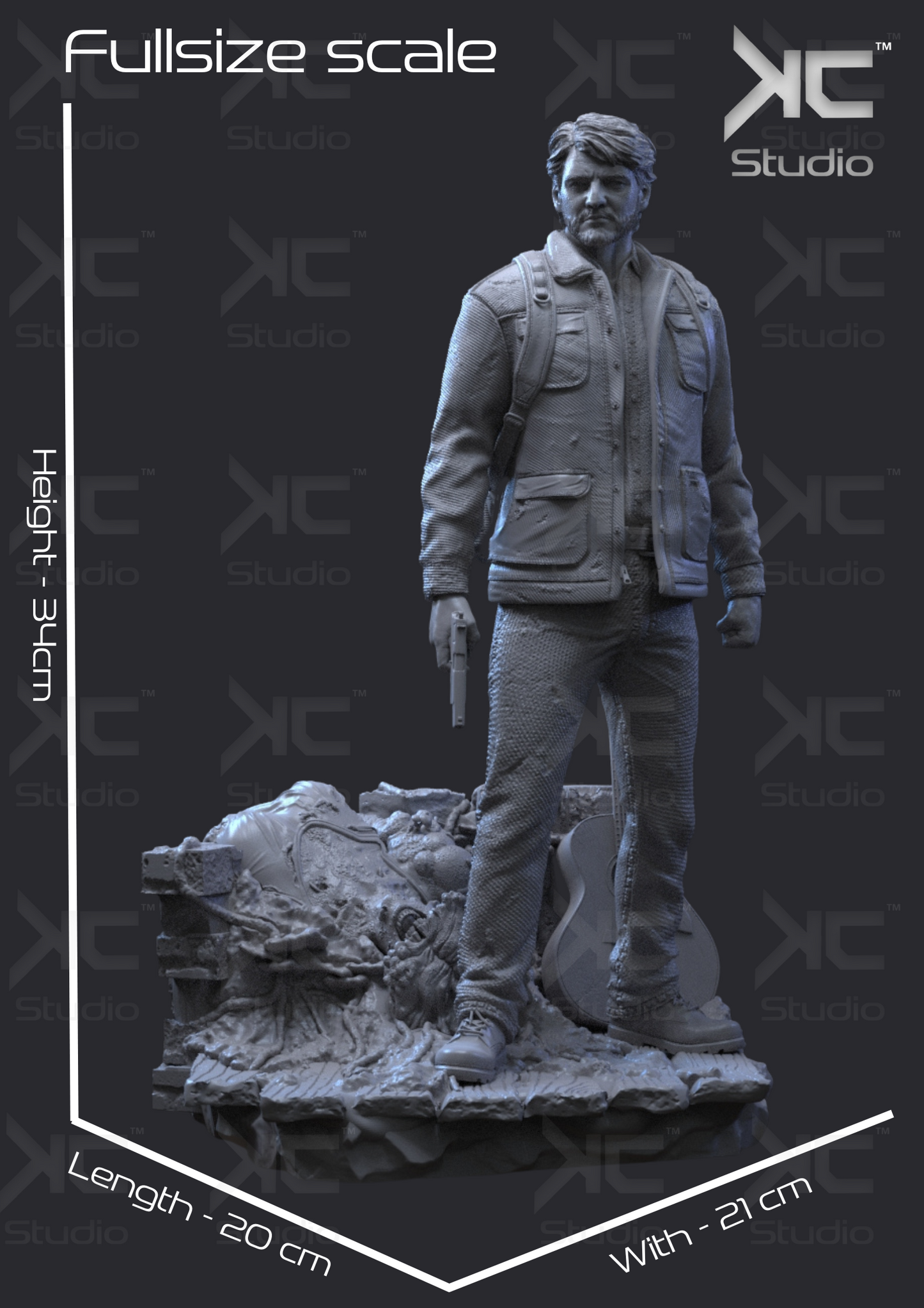 Joel (Last of Us) - 3D Print Model Kit - 1:6 Scale - Fan Art