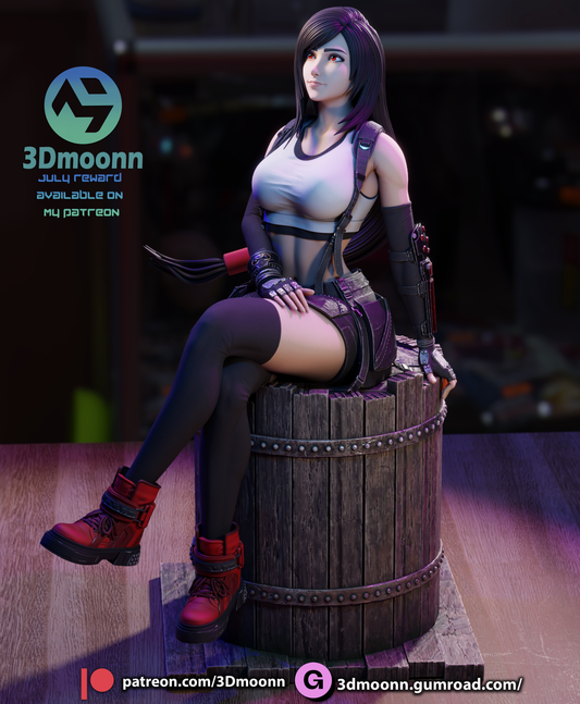 Tifa (Final Fantasy) Sculpt - 1:6 scale 3d Printed kit