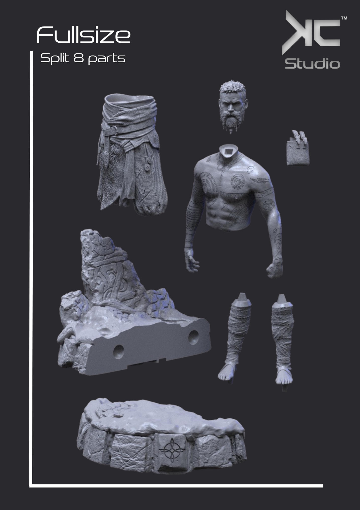 Baldur (God of War) - 3D Print Model Kit - 1:6 Scale - Fan Art