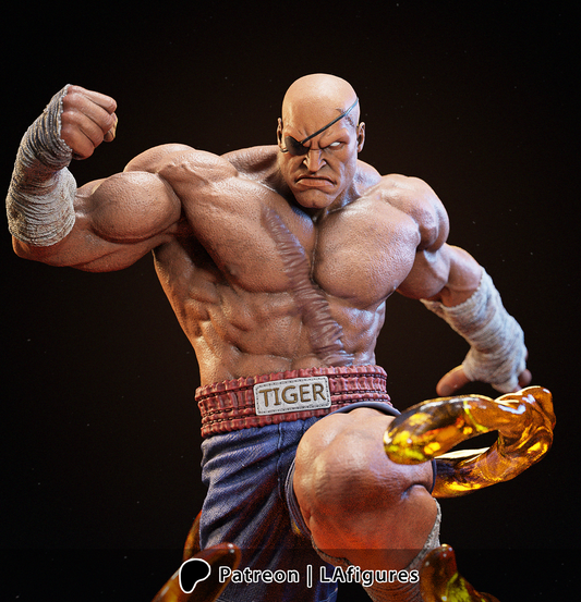 Sagat (Street Fighter) Statue - Fan Art 10 scale 3D Print Kit