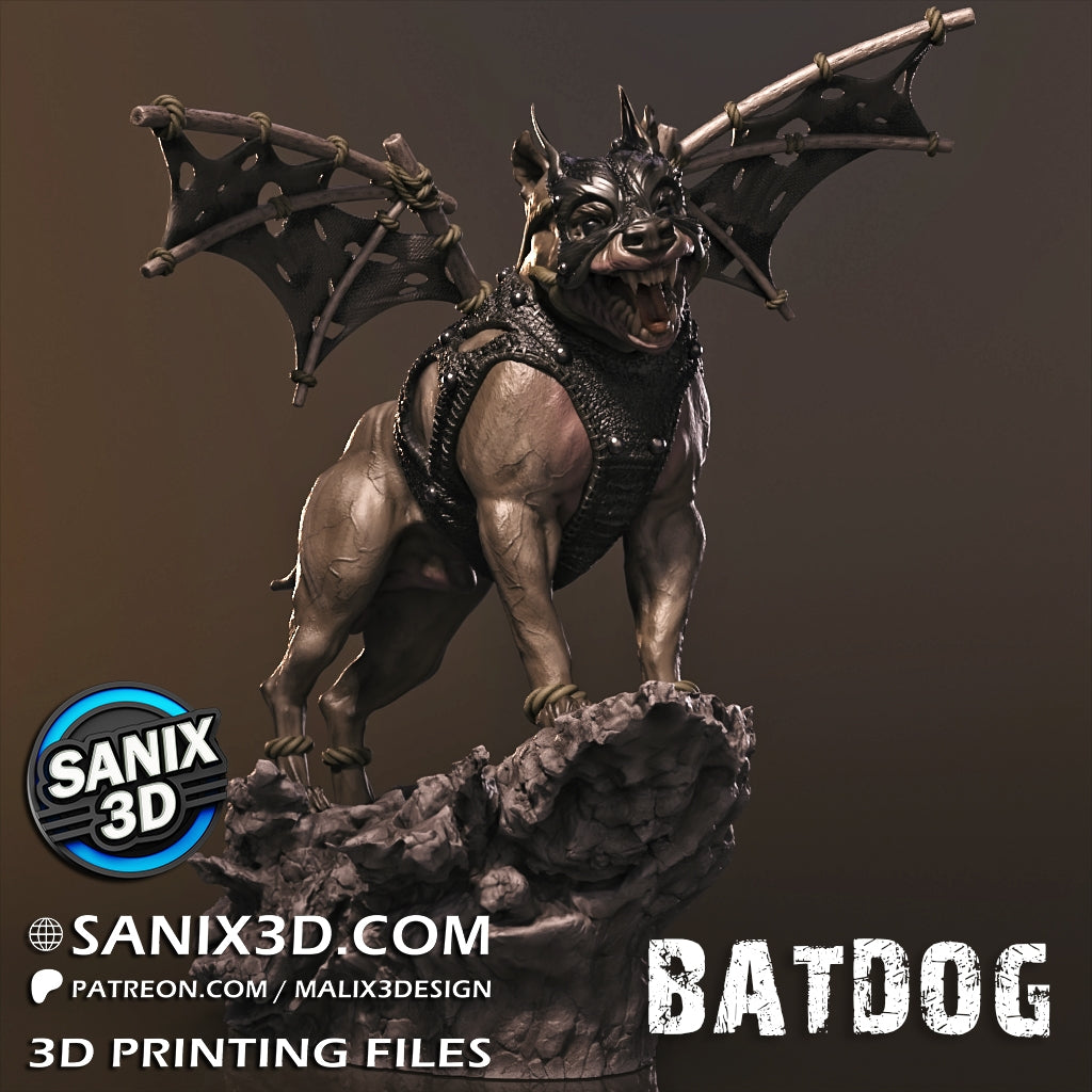Bat Dog 3D Printed Kit - Unpainted and Unassembled