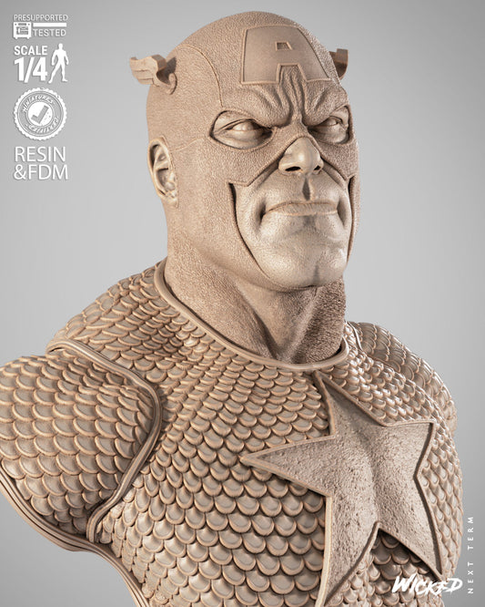 Captain America - Bust - 3d Printed Model Kit