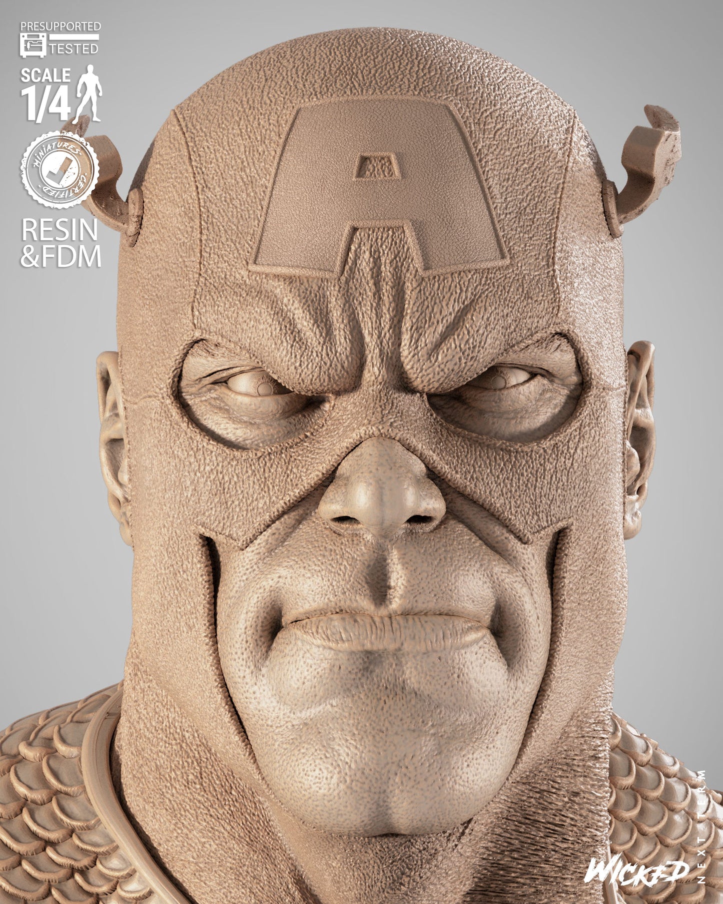Captain America - Bust - 3d Printed Model Kit