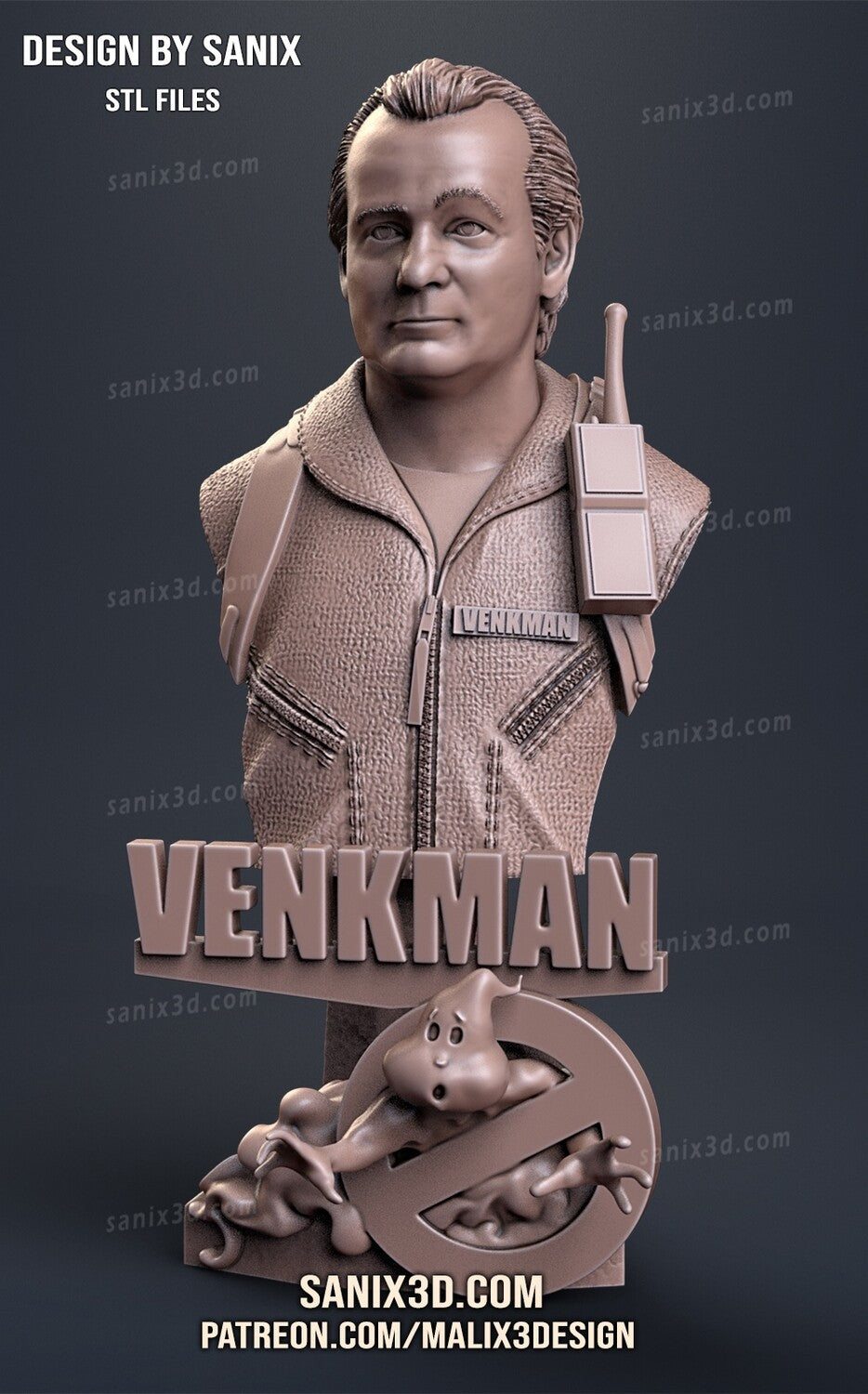 Ghostbusters (4 x busts) 3D Print model - Fan Art - 10 scale