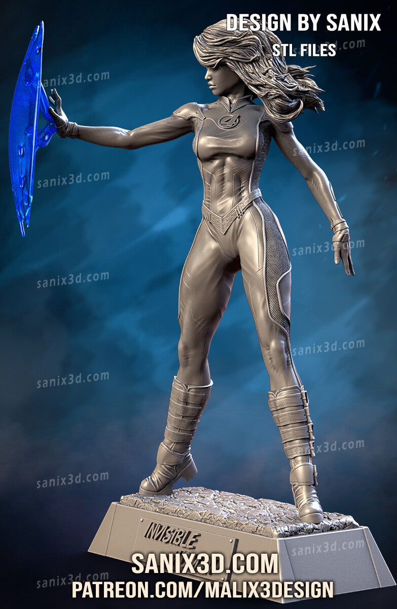 Invisible Woman (Fantastic 4) Statue - 3D Print - Fan Art - 10 scale