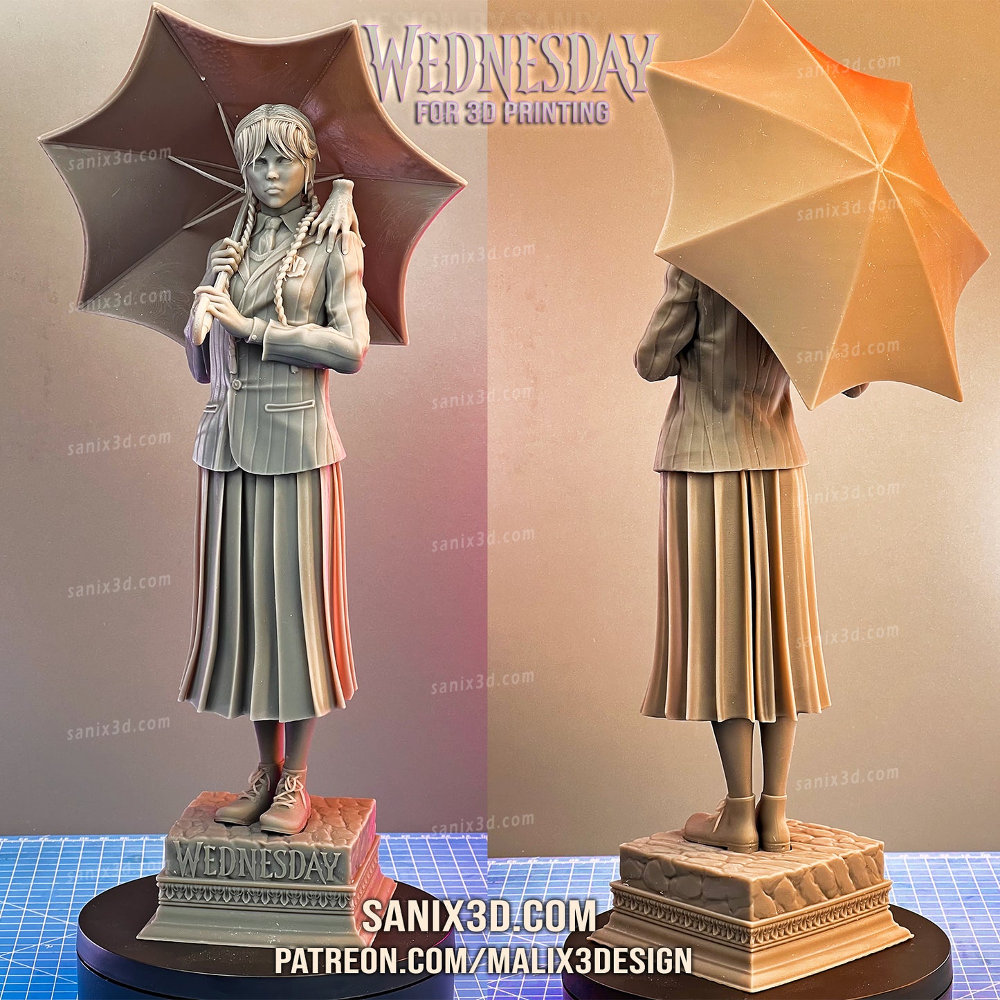 Wednesday Addams 3D Print model - Fan Art, 10 or 6 scale