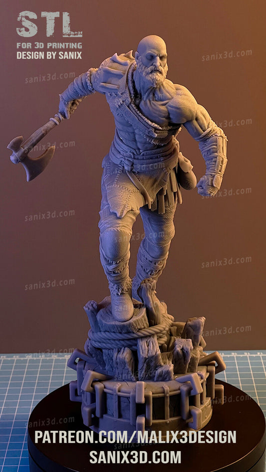 Kratos (God of War) 3D Print model - Fan Art, 10 scale model kit
