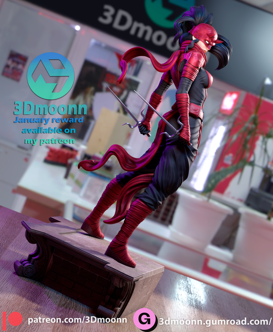 Elektra-3D printed Statue Model Kit - Unpainted and Unassembled