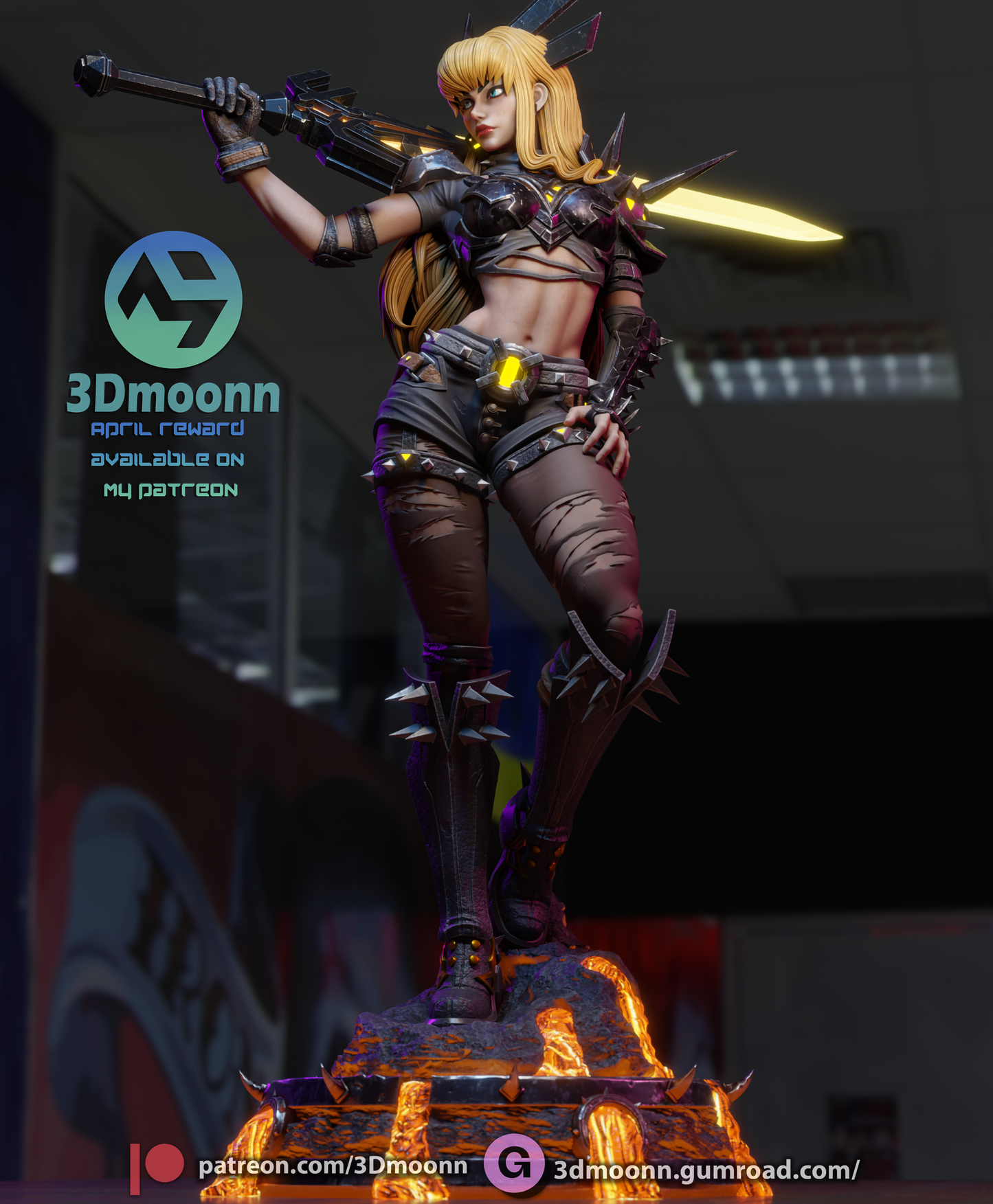 Magik - 3d Printed Statue Model Kit - unpainted and unassembled