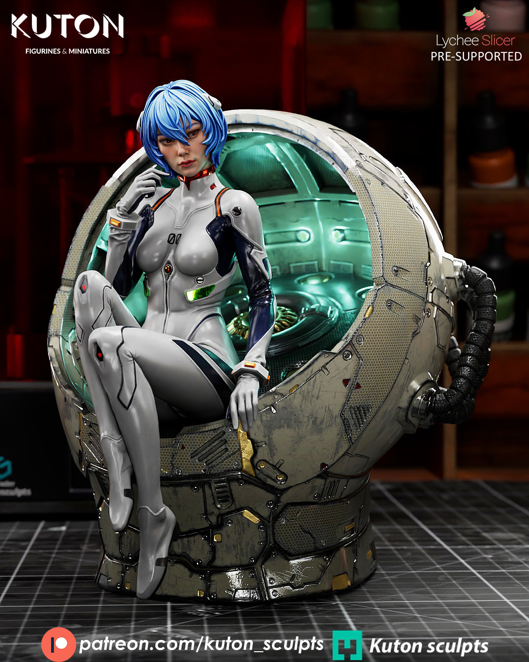 Rei Ayanami - Evangelion 3D Printed Model Kit 10 Scale
