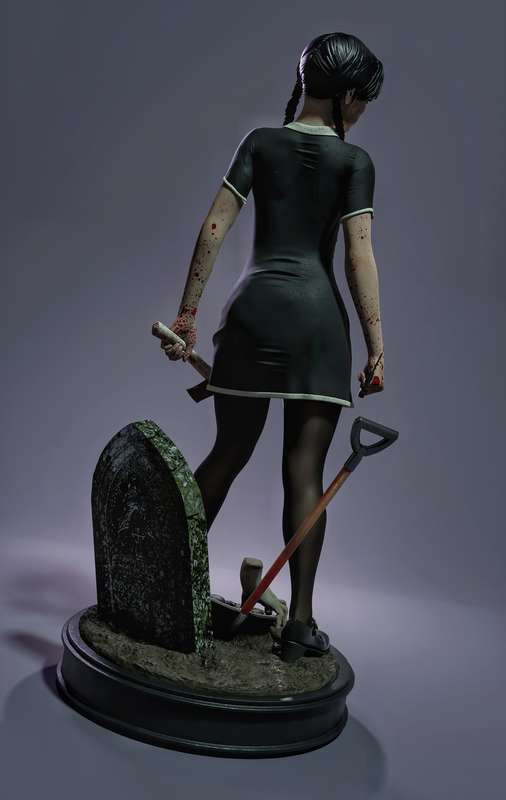 Wednesday Addams - 3D printed Statue