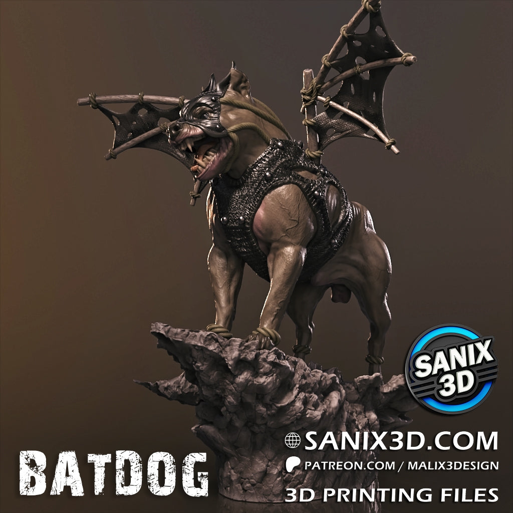 Bat Dog 3D Printed Kit - Unpainted and Unassembled