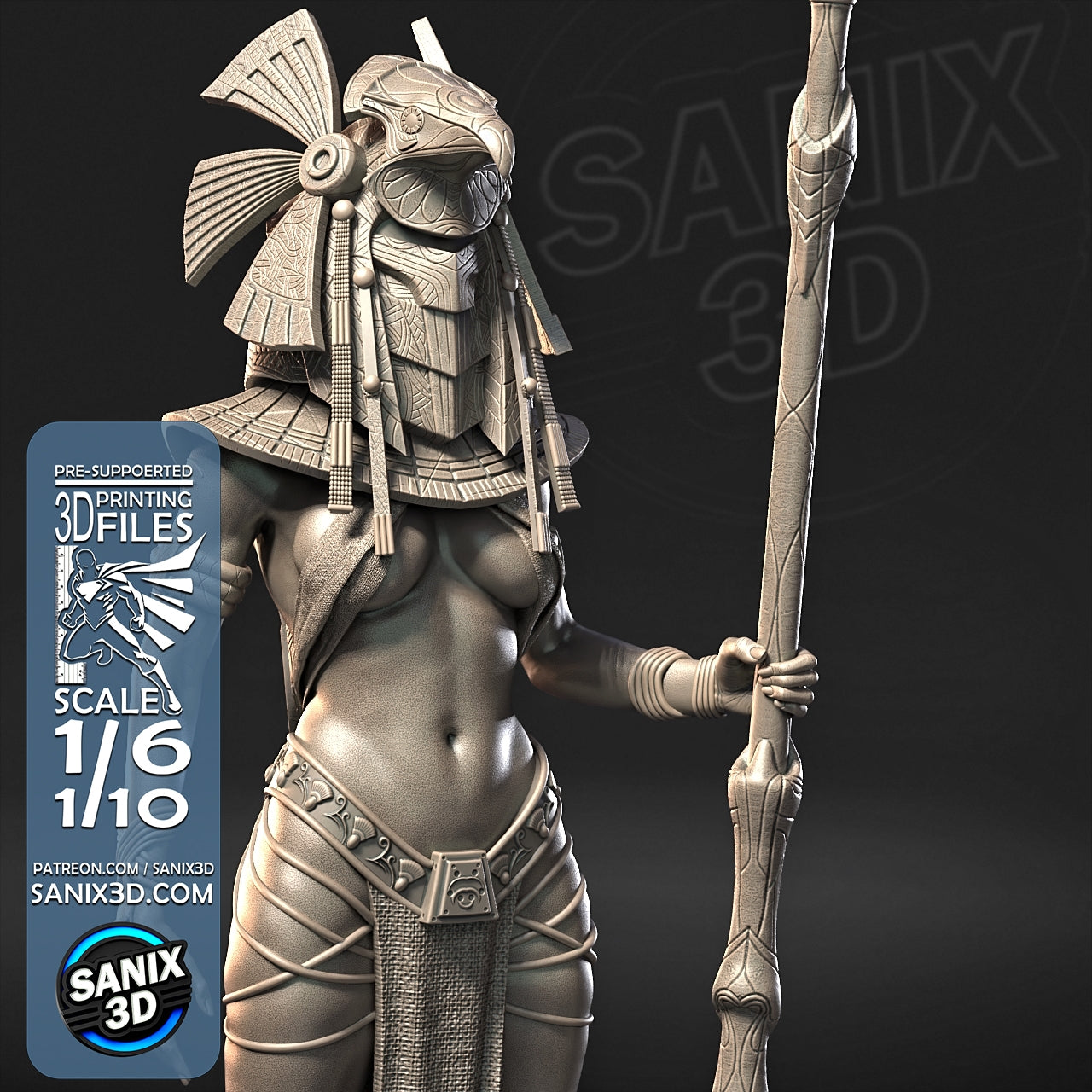 Ready to Post -1:10 - Female Horus Guard - Stargate - Unpainted and Unassembled