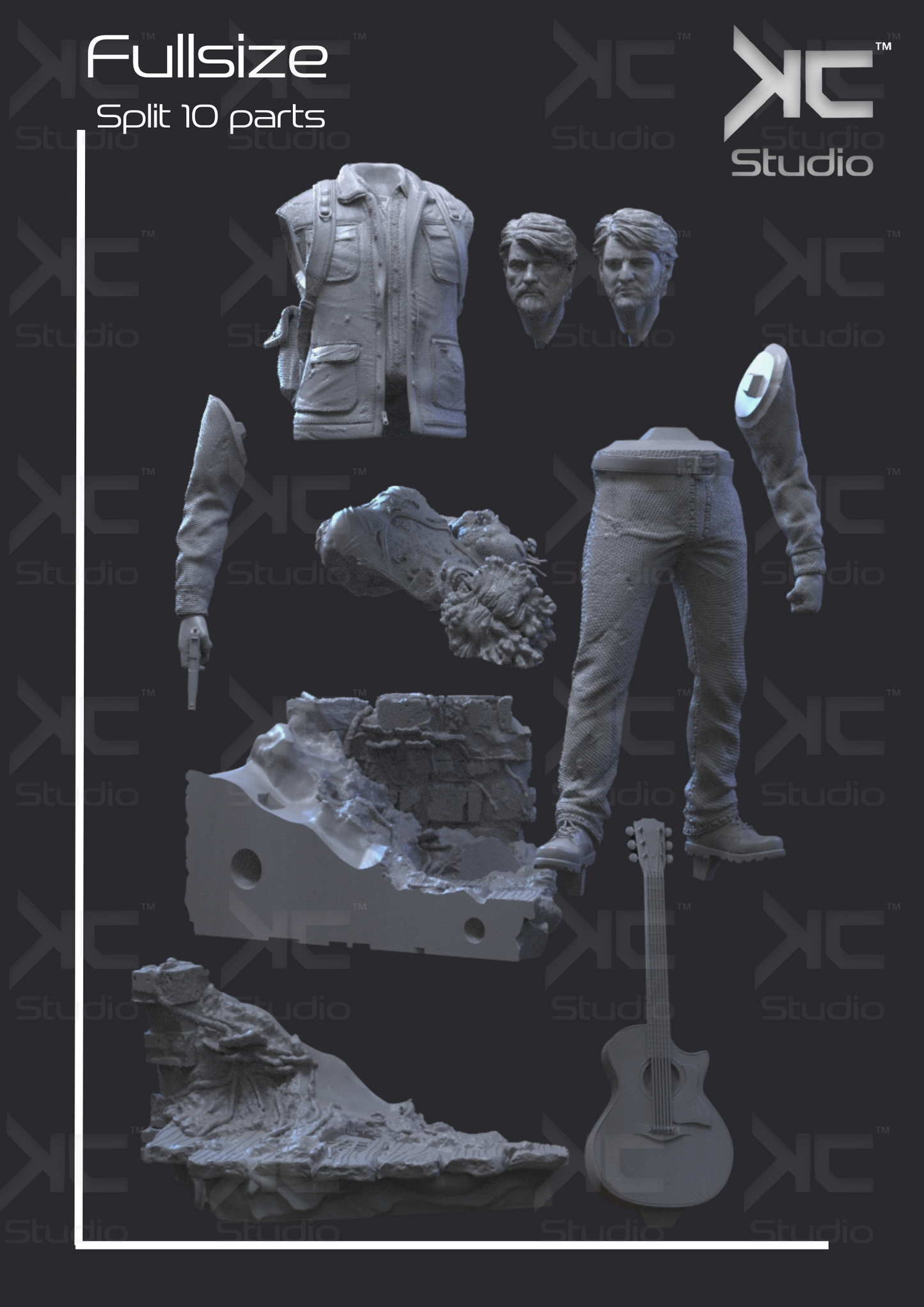Joel (Last of Us) - 3D Print Model Kit - 1:6 Scale - Fan Art