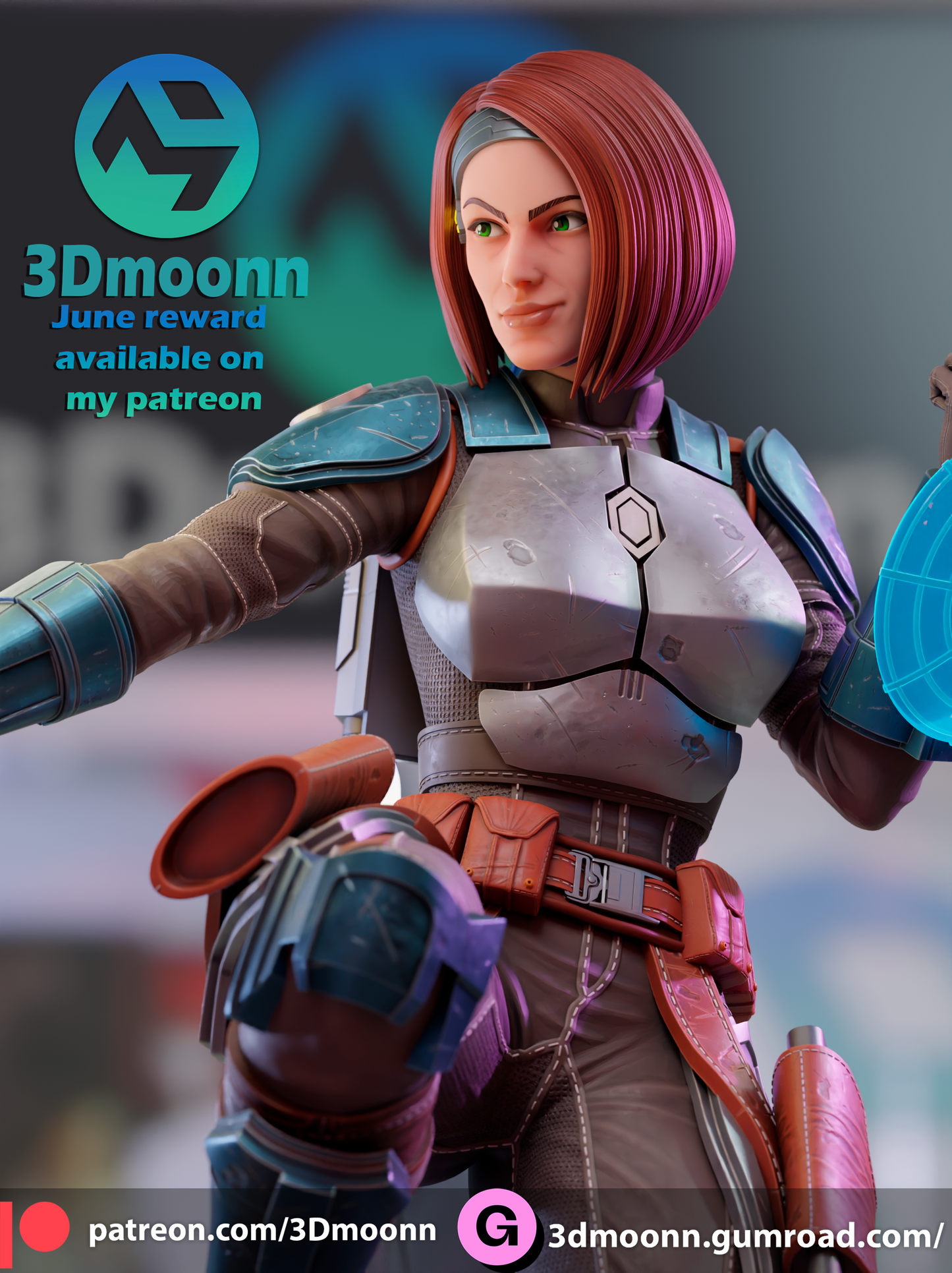 Bo Katan 3D Printed Model Kit Statue - Unpainted and Unassembled