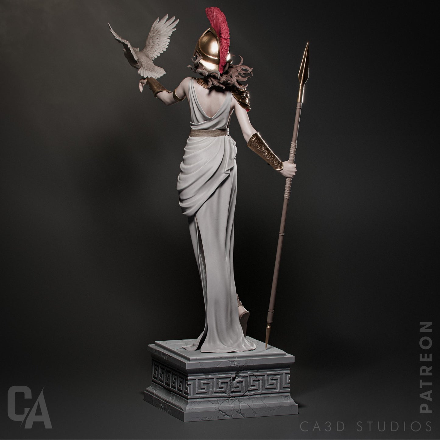 Athena 3D Printed Statue - Unpainted and Unassembled 4th, 9th and 12th Scale