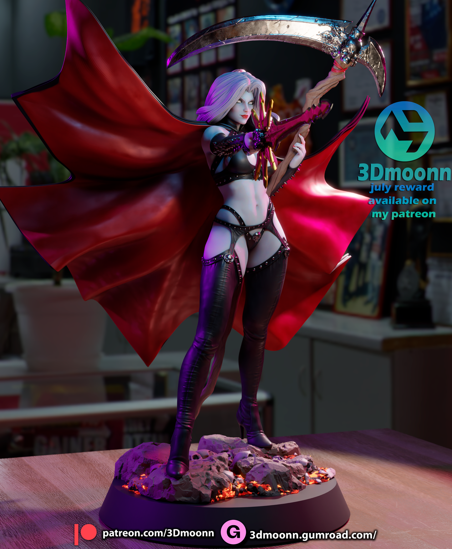Lady Death 3D Printed Model - Unpainted and Unassembled