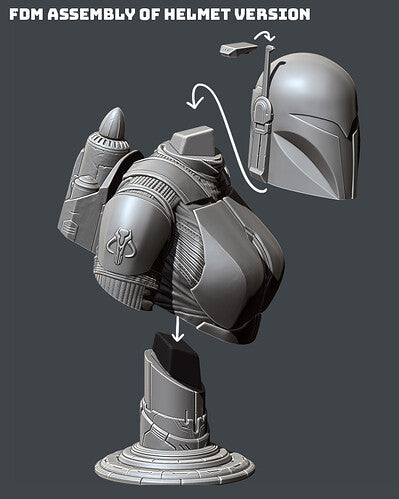 Bo Katan Kryze Bust (Fan Art) 216mm or 148mm - 3D Print