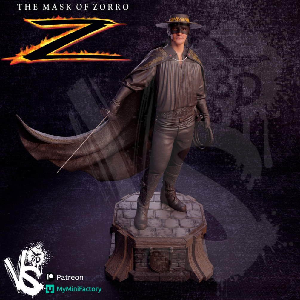 Zorro (Mask of Zorro) - Sculpt - 3d Printed Model Kit – ModelShack