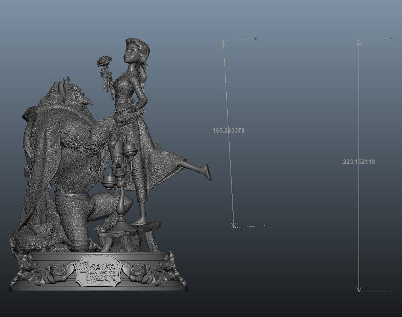 Beauty and the Beast - 3D Resin Printed - 10th scale (223mm) - Fan Art