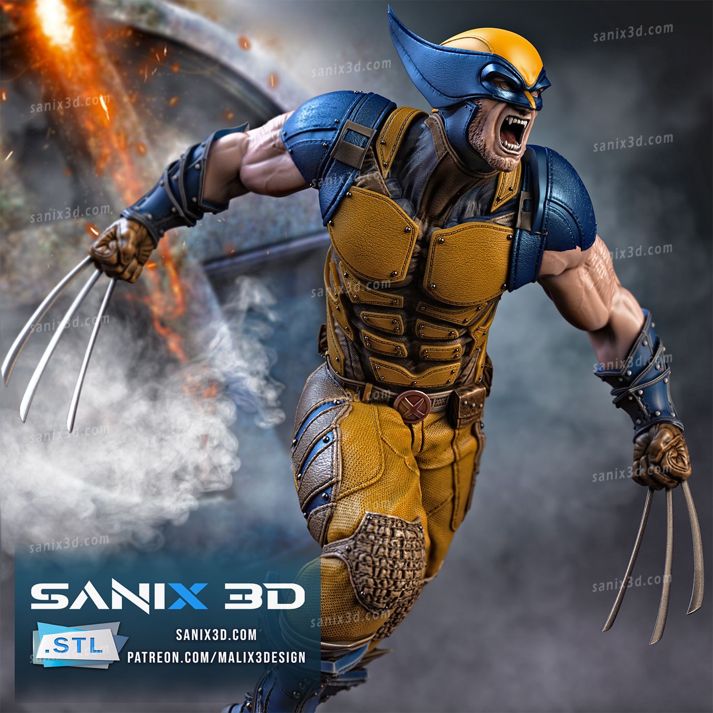 Deadpool vs Wolverine (3D Printed) Fan Art - 10 Scale (262mm)