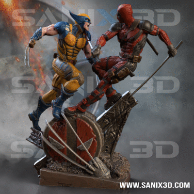 Deadpool vs Wolverine (3D Printed) Fan Art - 10 Scale (262mm)