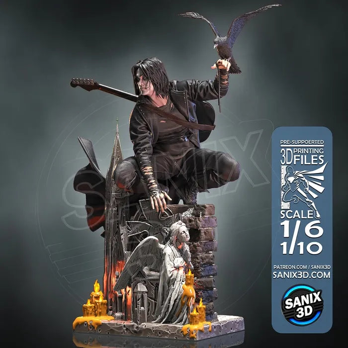 The Crow 3D Printed Statue - 10 and 6 scale