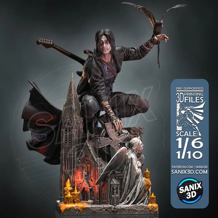 The Crow 3D Printed Statue - 10 and 6 scale