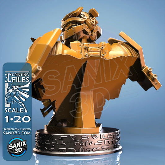 Bumblee Bee Transformers 3D Printed Bust Kit 1:20 - Unpainted and Unassembled