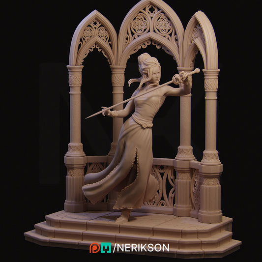 Luna The Midnight Fencer 3D Printed Statue Model Kit