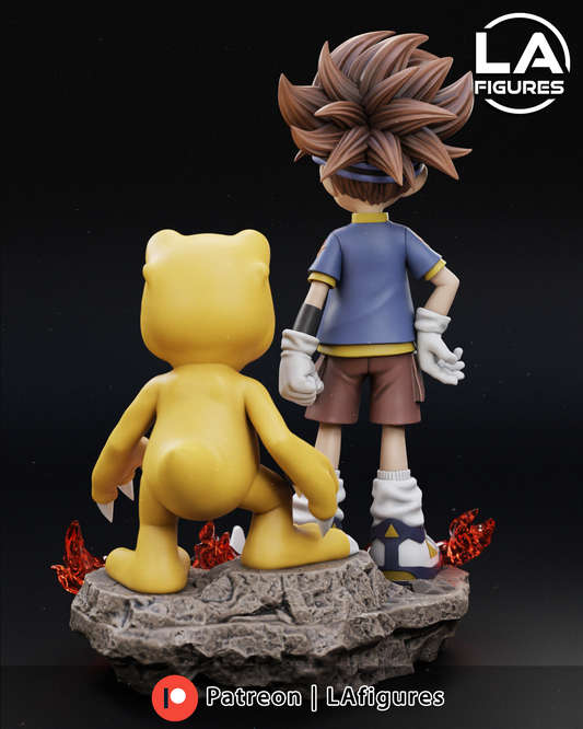 Tai and Agumon(Digimon) Statue - 190mm - 3D Print Fan Art