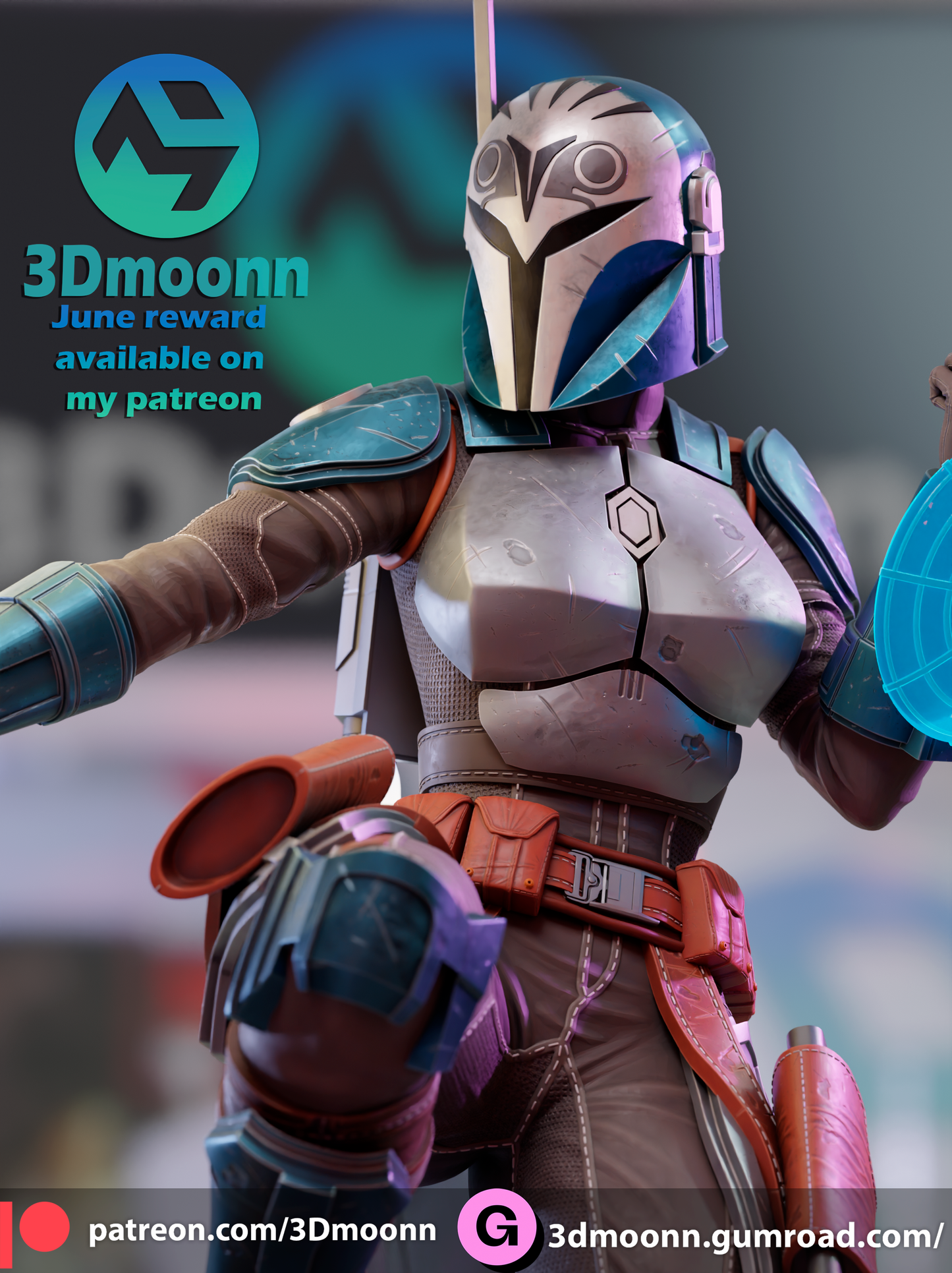 Bo Katan 3D Printed Model Kit Statue - Unpainted and Unassembled