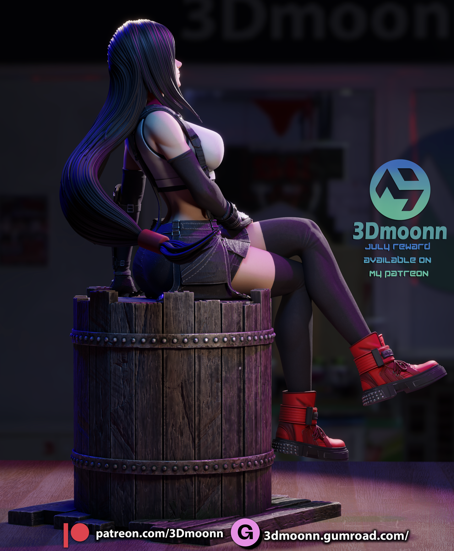 Tifa (Final Fantasy) Sculpt - 1:6 scale 3d Printed kit